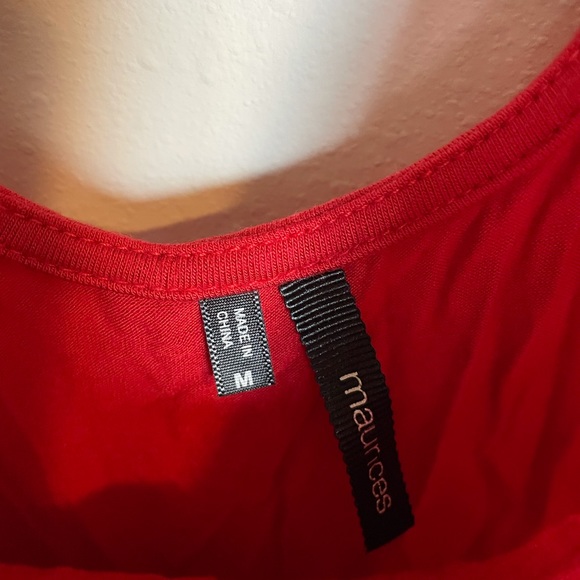 Red Tee w/ Criss-Cross Back - Picture 2 of 3